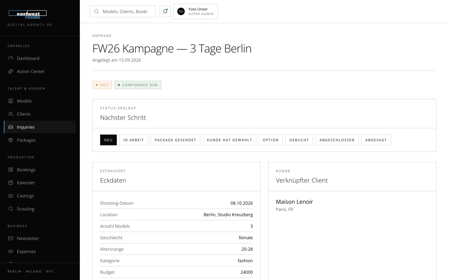 Anfrage mit AI-Analyse